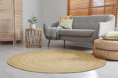 LUXOR living IBO - Rund 北欧极简黄麻地毯 (120cm)
